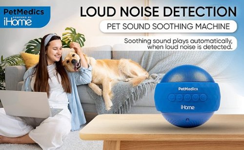 PetMedics Calming Pet Sound Soother with Loud Noise Detecting Microphones - Blue GLOBAL SHIPPING