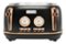 Haden - Dorset 4-Slice Wide Slot Toaster - Black/Copper-Front_Standard