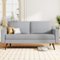 Dyonery - 65.4" Loveseat Sofa,Mid Century Modern Loveseat Couches for Living Room,Comfy Linen Sofa with Spring Cushion - Gray-Front_Standard