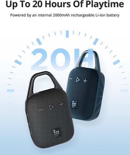 Tronsmart Mirtune H1 Portable Bluetooth Speaker, Big Audio and Punchy Bass, Integrated Carabiner, IPX7 Waterproof, 20H Playtime - Blue WHERE TO BUY