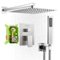 VEVOR - Shower Faucet Set, Rainfall Bathroom Shower System with 12-Inch Square Rain Shower Head and Handheld Spray - Brushed Nickel-Front_Standard