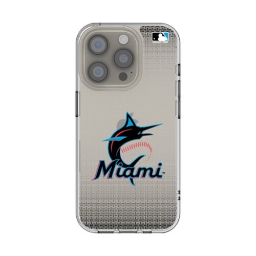 Keyscaper - MLB - Miami Marlins Linen Logo iPhone Clear Case - 16e - Multicolor-Front_Standard 