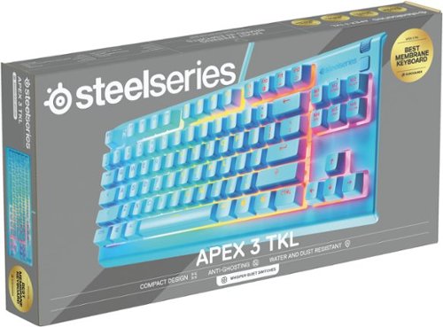 SteelSeries Apex 3 TKL Wired Membrane Whisper Quiet Switch Gaming Keyboard 8 zone RGB Backlighting - Aqua BUY ONLINE