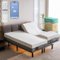 Renanim - SF Split King Adjustable Bed with Mattress - 12" Cooling Gel Hybrid Mattress, Massage, Zero Gravity Electric Bed - Gray-Front_Standard