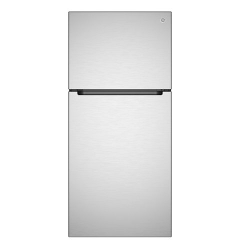 GE - 30 in. Wide 21 Cu. Ft. Freestanding Garage Ready Top Freezer Refrigerator with Bright LED Lighting - Stainless Steel