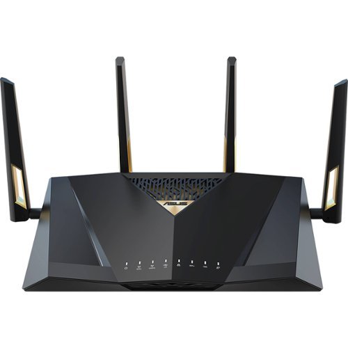 ASUS - Dual-Band WiFi 7 AiMesh Extendable Performance Router RT-BE88U - Black-Front_Standard 