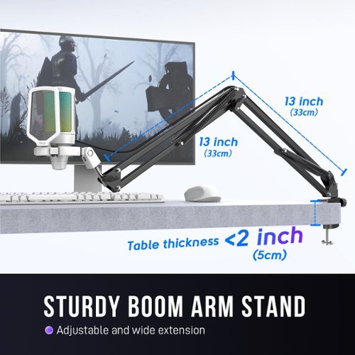 FIFINE Gaming Microphone and Stand Bundle - USB Cardioid Condenser with RGB GLOBAL SHIPPING