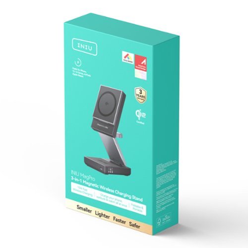 INIU MagPro 3-in-1 Wireless Charger Qi2 15W Foldable Magnetic Charger for iPhone 17 - 12 Apple Watch AirPods (with Adapter) - Black WHERE TO BUY