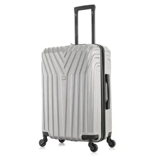 Front. InUSA - Vasty Lightweight Hardside Spinner Luggage 24" - GREY.