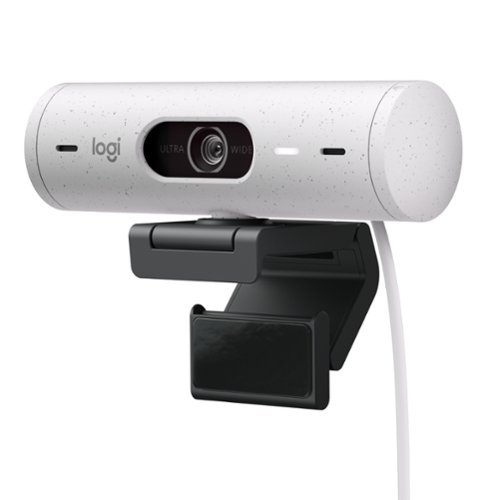 Logitech - Brio 500 1920x1080p Webcam with Privacy Cover - Off-White-Front_Standard 