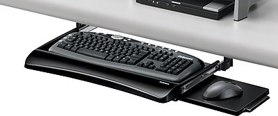 Fellowes - Office Suites Underdesk Keyboard Drawer - Black-Front_Standard 