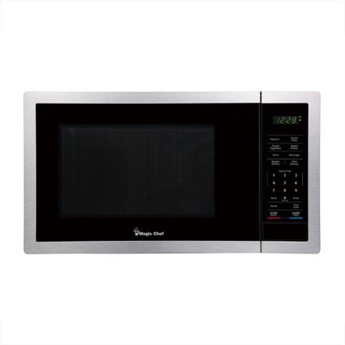Magic Chef - 900 Watt 0.9 Cu Ft Digital Touch Small Countertop Microwave - Silver-Front_Standard 