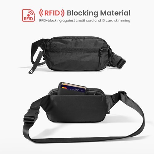 tomtoc Aviator-T33 1.5L Sling Bag with RFID Blocking, Minimalist Crossbody Bag Chest Bag Shoulder Pack for Travel, Daily Use - Black GLOBAL SHIPPING
