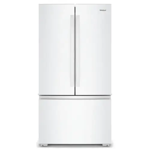 Front. Whirlpool - 36 in. Wide 24 cu. ft. 3-Door French Door Counter Depth Refrigerator - White.