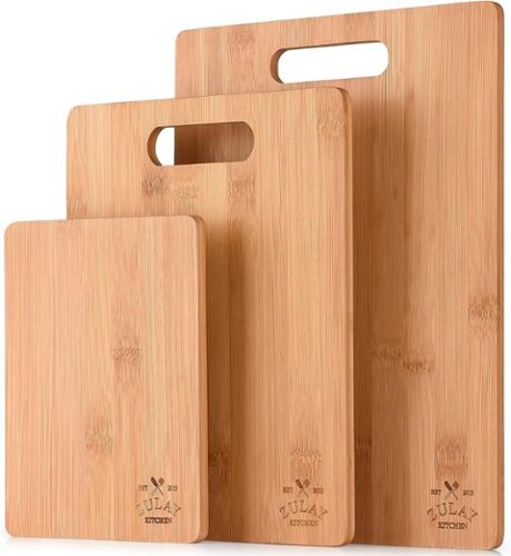 Zulay Kitchen - (3-Piece Set) Bamboo Wooden Cutting Boards (Multiple Sizes) - Brown-Front_Standard 