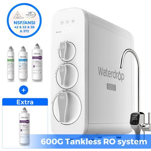 Waterdrop - G3P600 Reverse Osmosis System Extra WD-G3P600-RO Water Filter - White-Front_Standard 