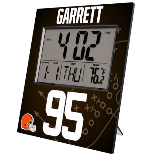 Keyscaper - Myles Garrett Cleveland Browns Digital Desk & Wall Clock - Multicolor-Front_Standard 