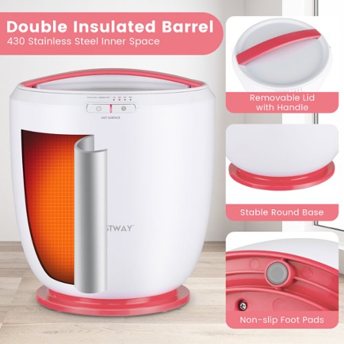 Costway Countertop Towel Warmer Bucket with Aromatherapy Holder Auto Shut Off & Timer - Pink HOW TO BUY