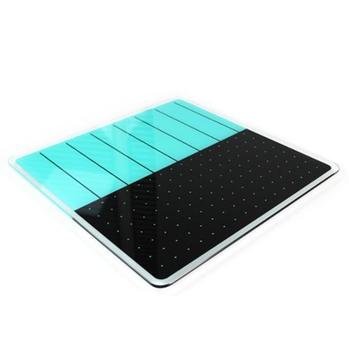 Floortex Glass Magnetic Planning Board 14" x 14" in Teal & Black - Teal