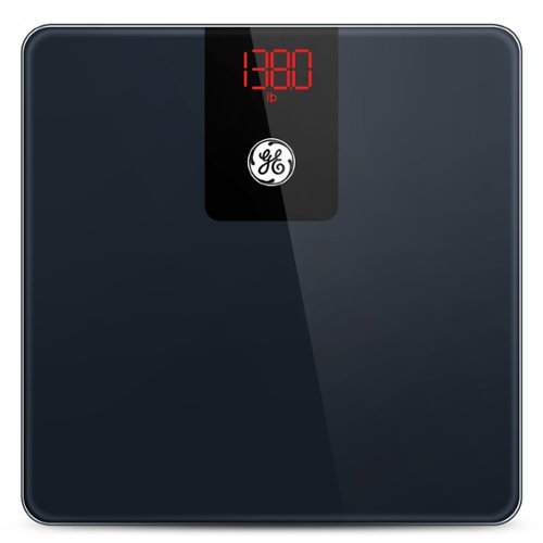 GE - Smart Digital Bathroom Scale, Accurate Bluetooth Body Weight and BMI with App, 400lb Capacity - Black-Front_Standard 