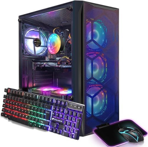 STGAubron - Gaming PC Desktop Computer, Intel Core i7 up to 3.9GHz, Radeon RX 580 8G Graphics, 16G RAM, 512G SSD, WIN11H - Black-Front_Standard 
