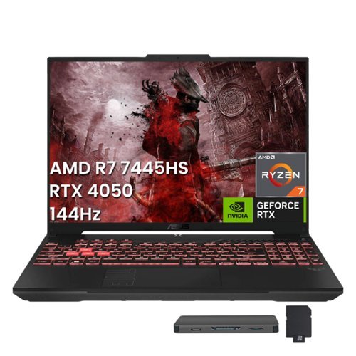 ASUS - TUF Gaming A16 16" Laptop,AMD Ryzen 7 7445HS,GeForce RTX 4050,16GB DDR5,1TB SSD+1TB Dock Station,Win 11 Pro - Gray-Front_Standard 