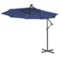 Costway - 10FT Cantilever Solar Powered 32LED Lighted Patio Offset Umbrella Outdoor - Navy-Front_Standard
