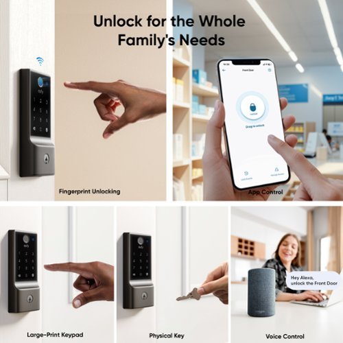 eufy Smart Lock E31 WiFi Replacement Deadbolt Unlock with eufy App, Keypad, Smart Devices, and Fingerprint - Black GLOBAL SHIPPING