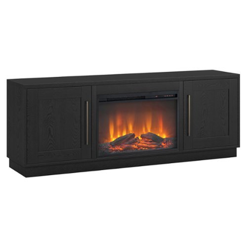 Camden&Wells - Cove Log Fireplace TV Stand for Most TVs up to 75" - Obsidian
