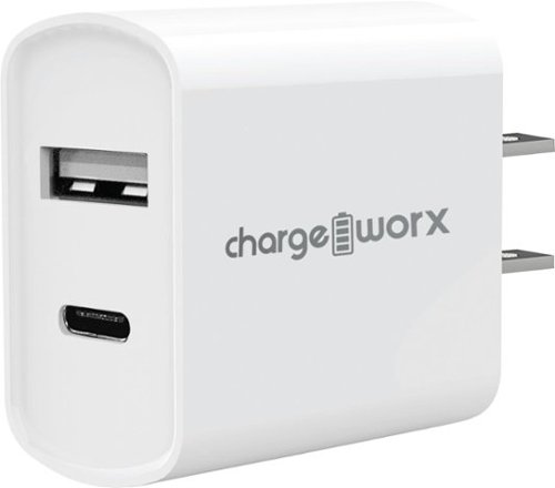 Chargeworx - Dual USB and USB-C Wall Charger - White