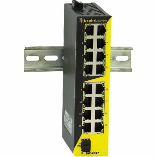Brainboxes SW 7617 Ethernet Switch 16 Ports Fast Ethernet, Gigabit