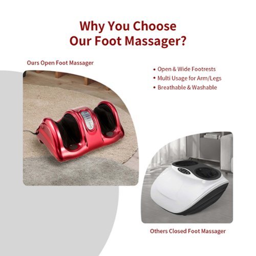 Costway Shiatsu Foot Massager Kneading and Rolling Leg Calf Ankle with Remote - Red BUY IN EUROPE