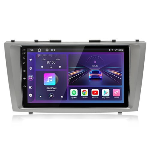 Junsun - For Toyota Camry 6 2006-2011 9" Android 15 carplay 8 Core 6+128GB Car Stereo Radio GPS Navi Bluetooth WIFI RDS SWC FM - Silver-Front_Standard 