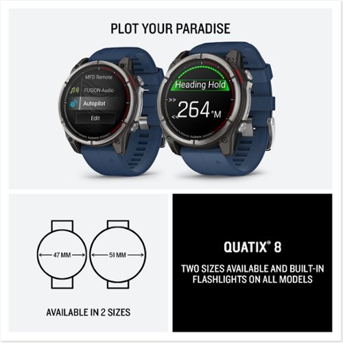 Garmin quatix 8 AMOLED Marine GPS Smartwatch 47mm Fiber-reinforced polymer - Titanium - (2025) GLOBAL SHIPPING