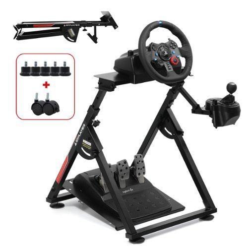 GTPlayer - Sim Racing Wheel Stand Simulator Cockpit Wheel Stand - Black-Front_Standard 