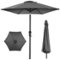 Best Choice Products - 10ft Outdoor Steel Market Patio Umbrella w/ Crank, Tilt Push Button, 6 Ribs - Gray-Front_Standard