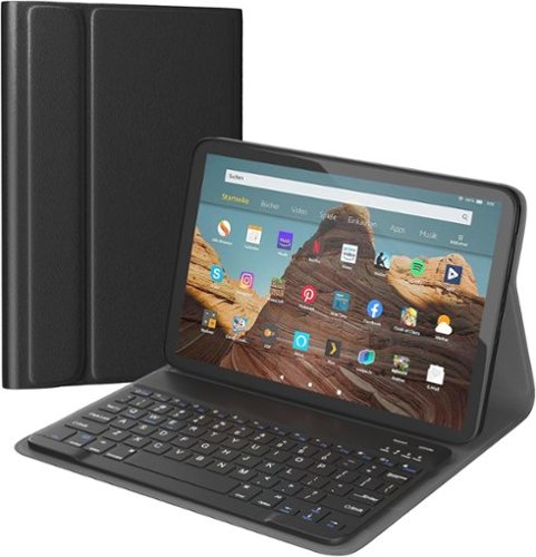  AGPtek - Keyboard Case for Amazon Fire Max 11 with Removable Wireless Keyboard - Black