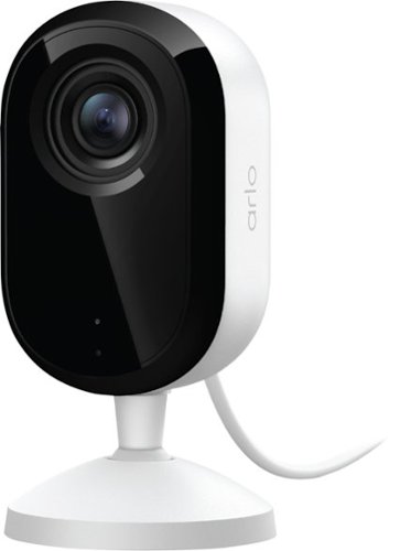 Arlo - Essential 1-Camera Indoor Wireless 2K Security Camera (3rd Gen) Plug-In Powered with Automated Privacy Shield - White