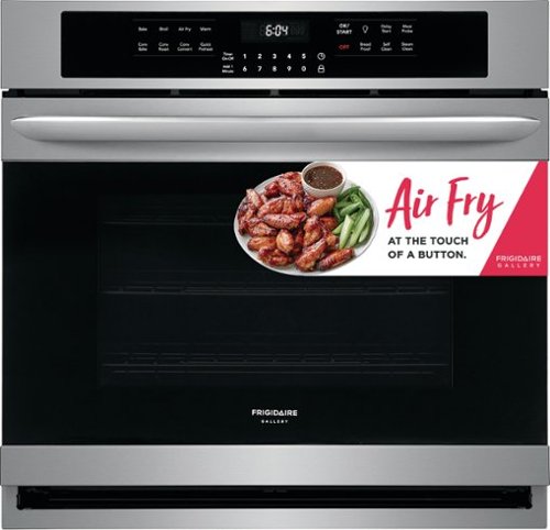 Frigidaire - Gallery 30" Built-In Single Electric Air Fry Oven - Smudge-Proof® Stainless Steel-Front_Standard 