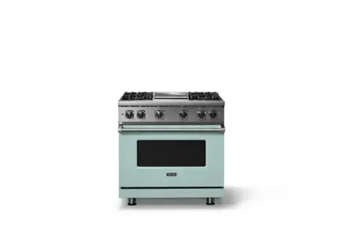 Front. Viking - 5.1 Cu. Ft. 36"W Freestanding LP Gas Sealed 4 Burner Range with Griddle - Splash.