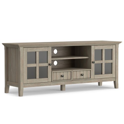 Simpli Home - Acadian SOLID WOOD 60 inch Wide Transitional TV Media Stand in Distressed Grey For TVs up to 65 inches - Distressed Grey