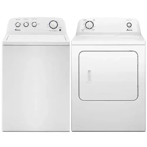 Front. Amana - Amana White Top Load Washer/Dryer Pair - White.