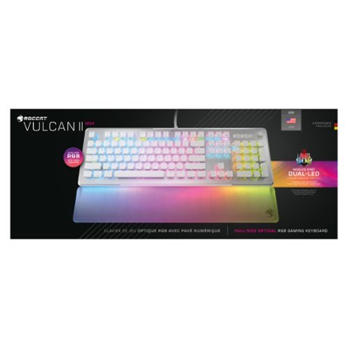 ROCCAT Vulcan II Max Full-size Wired Keyboard with Optical Titan Switch, RGB Lighting, Aluminum Top Plate and Palm Rest - White BUY IN MIDDLE EAST