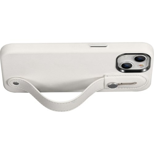 SaharaCase FingerGrip Series Genuine Leather Case with MagSafe for Apple iPhone 15 Plus - White WORLDWIDE DELIVERY