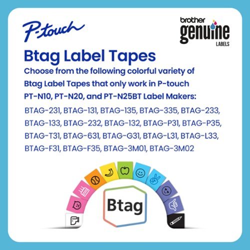 Brother P-touch PT-N10 Personal Handheld Label Maker with Btag Tape - White BUY IN MIDDLE EAST