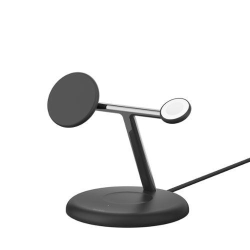 Belkin 3-in-1 Stand 15W Qi2 Wireless Charger, Fast Charging for iPhone 16, AirPods, Apple Watch, & More (PSU Included) - Black GLOBAL SHIPPING