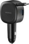 Insignia™ - 75W 2.3 ft. Retractable Car Charger for Smartphones, Tablets, and More - Black-Front_Standard