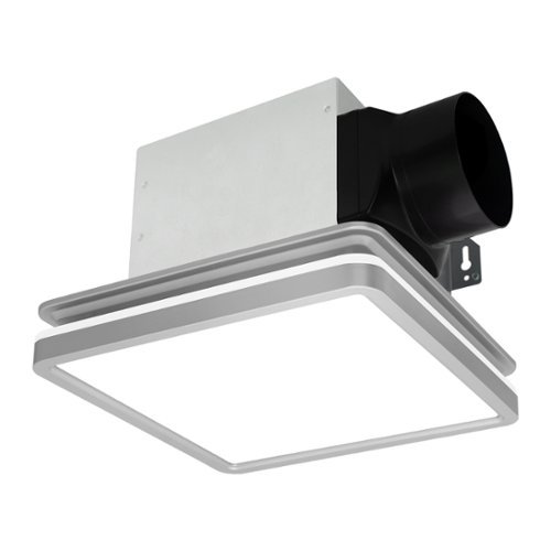 Akicon - Bathroom Exhaust Fan with Light, Dimmable 3CCT LED Light with Night Light, 80 CFM, 2 Sones, Square - Silver-Front_Standard 
