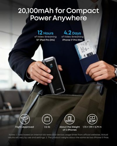 Anker Prime Power Bank, 20,100mAh 3 Port Portable Charger with
