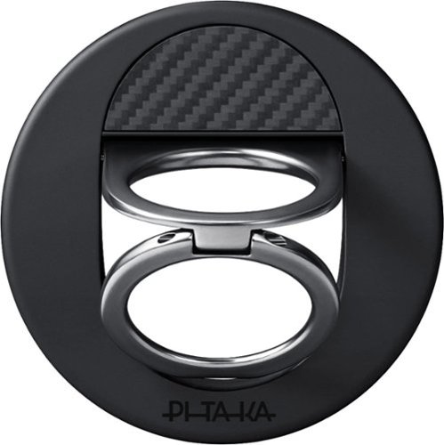 Pitaka - MagSafe Phone Grip, 360 Degree Rotation Magnetic Phone Ring, Black - Black/Grey